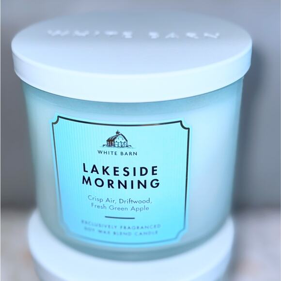 Lot of 2 Bath & Body Works Lakeside Morning Scented Large 3-Wick Candle 14.5oz - Picture 3 of 6